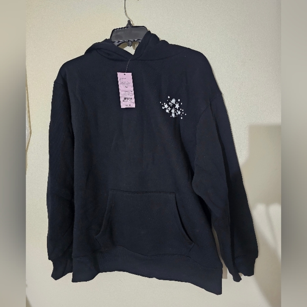 Wild Fable Womens Black Hoodie, Oversize Disco Ball Design On Back Thick - Picture 3 of 7